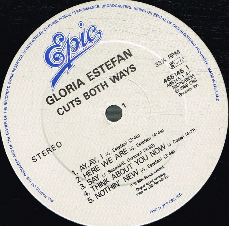 Gloria Estefan - Cuts Both Ways - Lp