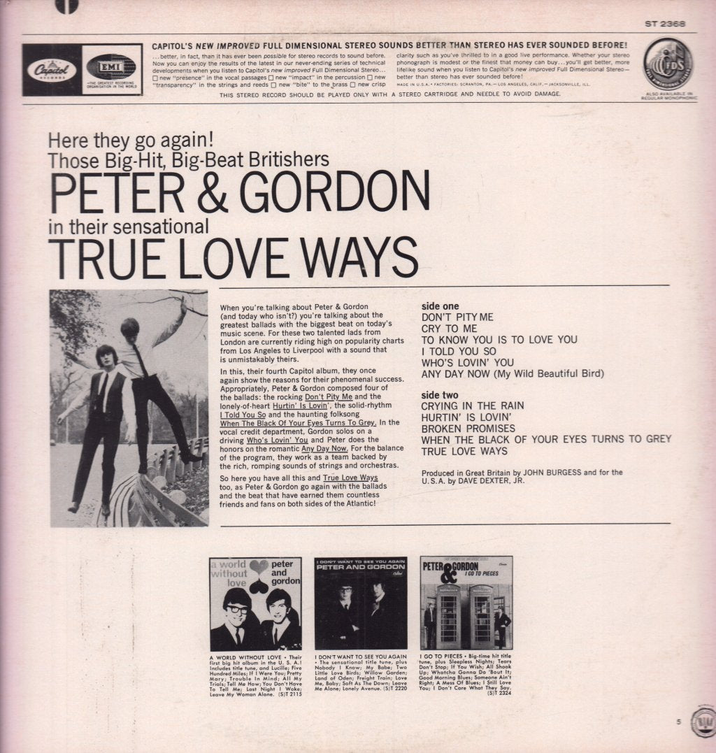 Peter And Gordon - True Love Ways - Lp