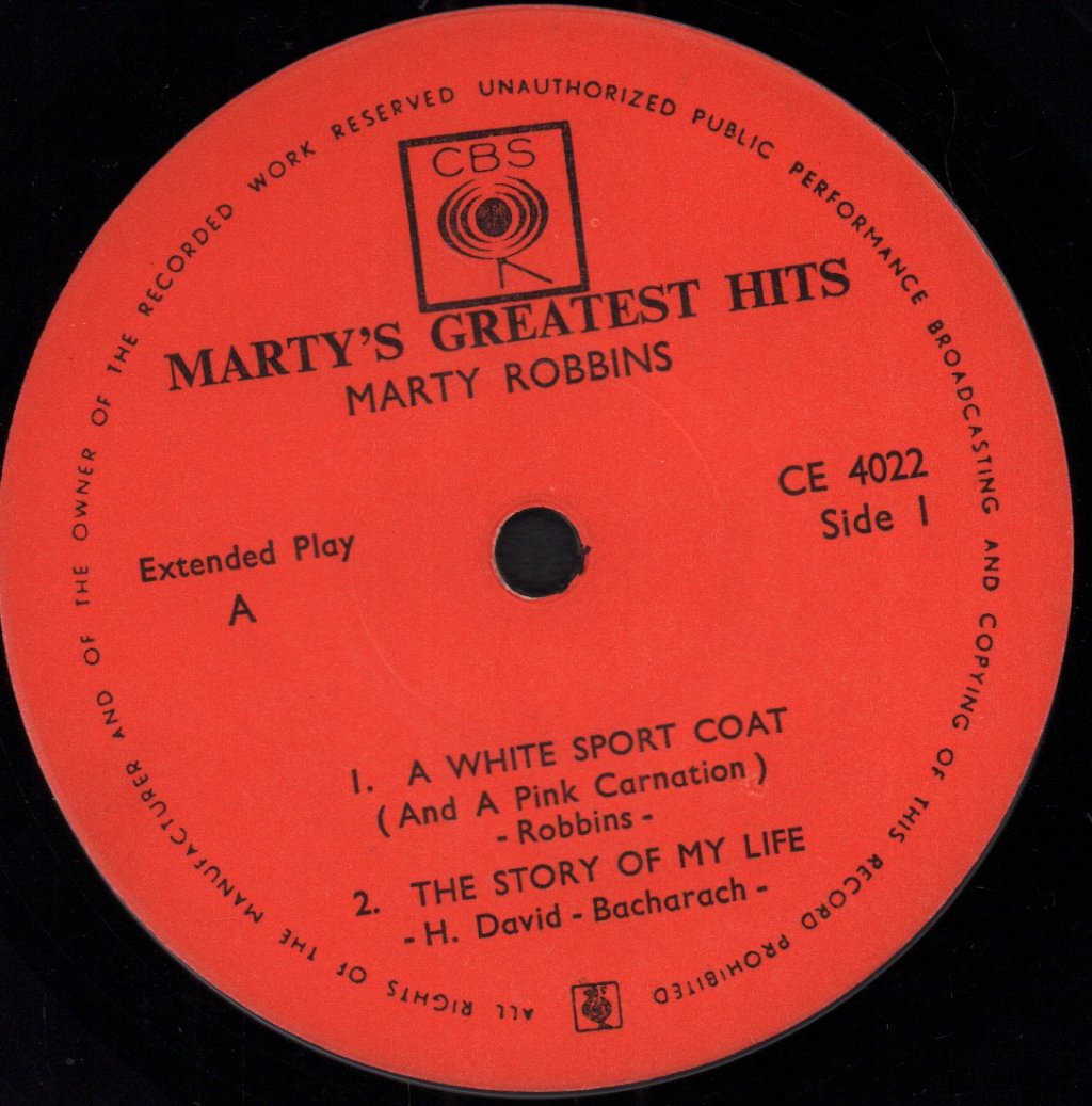 Marty Robbins - Marty's Greatest Hits - 7 Inch