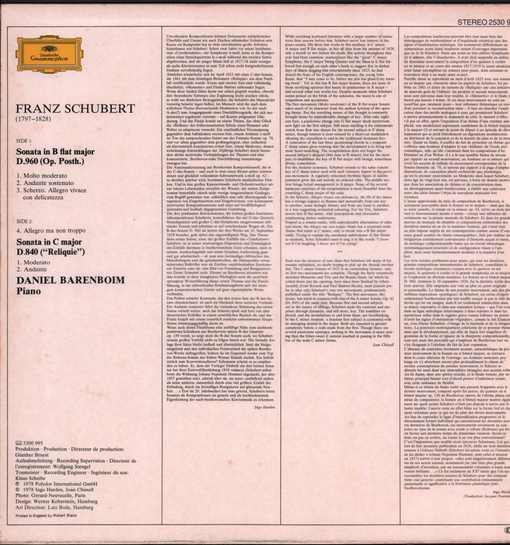 Daniel Barenboim - Franz Schubert - Piano Sonatas - Lp