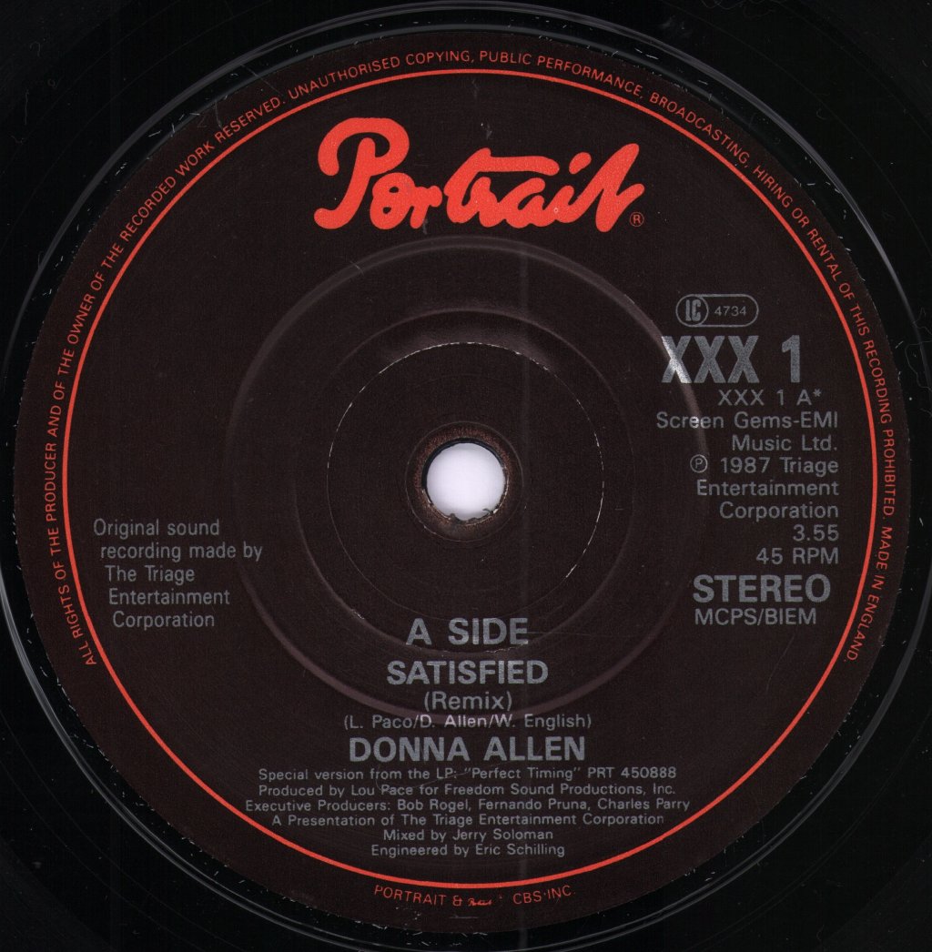 Donna Allen - Satisfied - 7 Inch