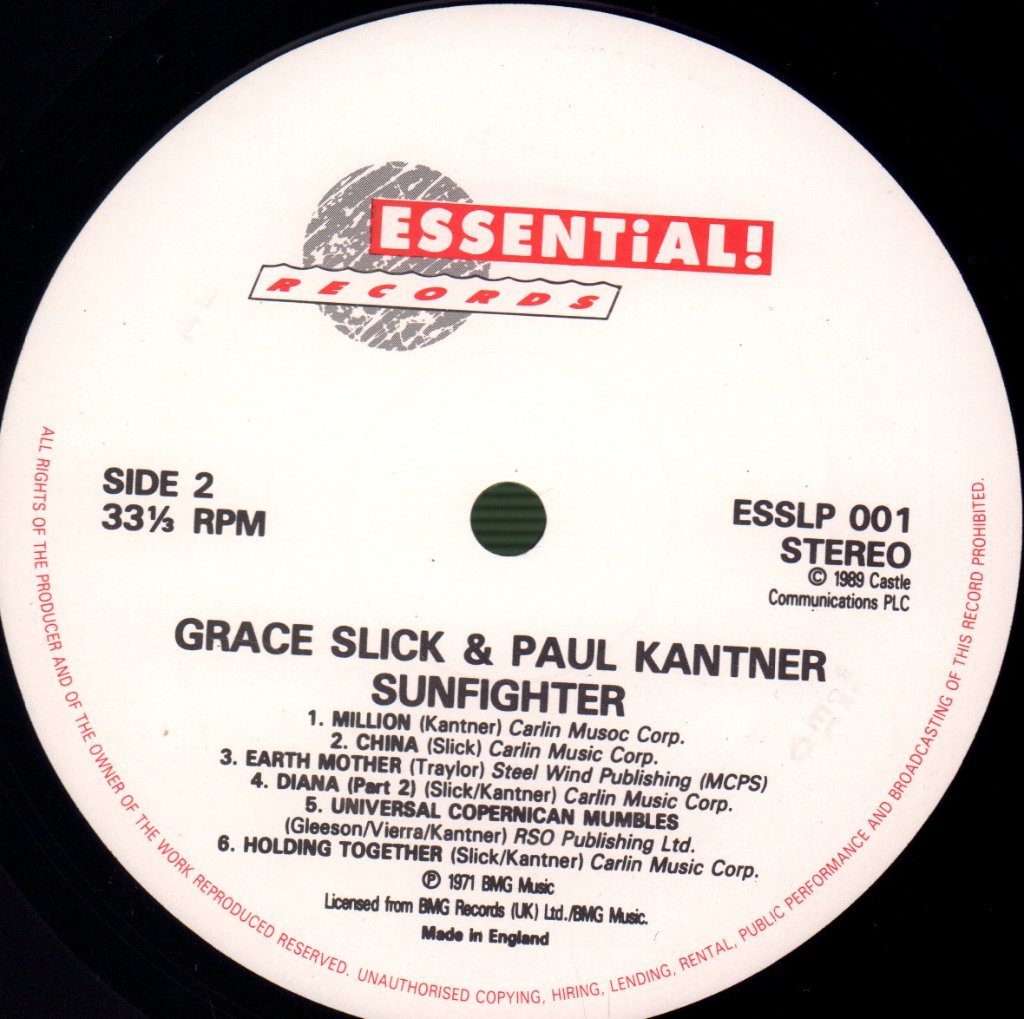 Paul Kantner And Grace Slick - Sunfighter - Lp