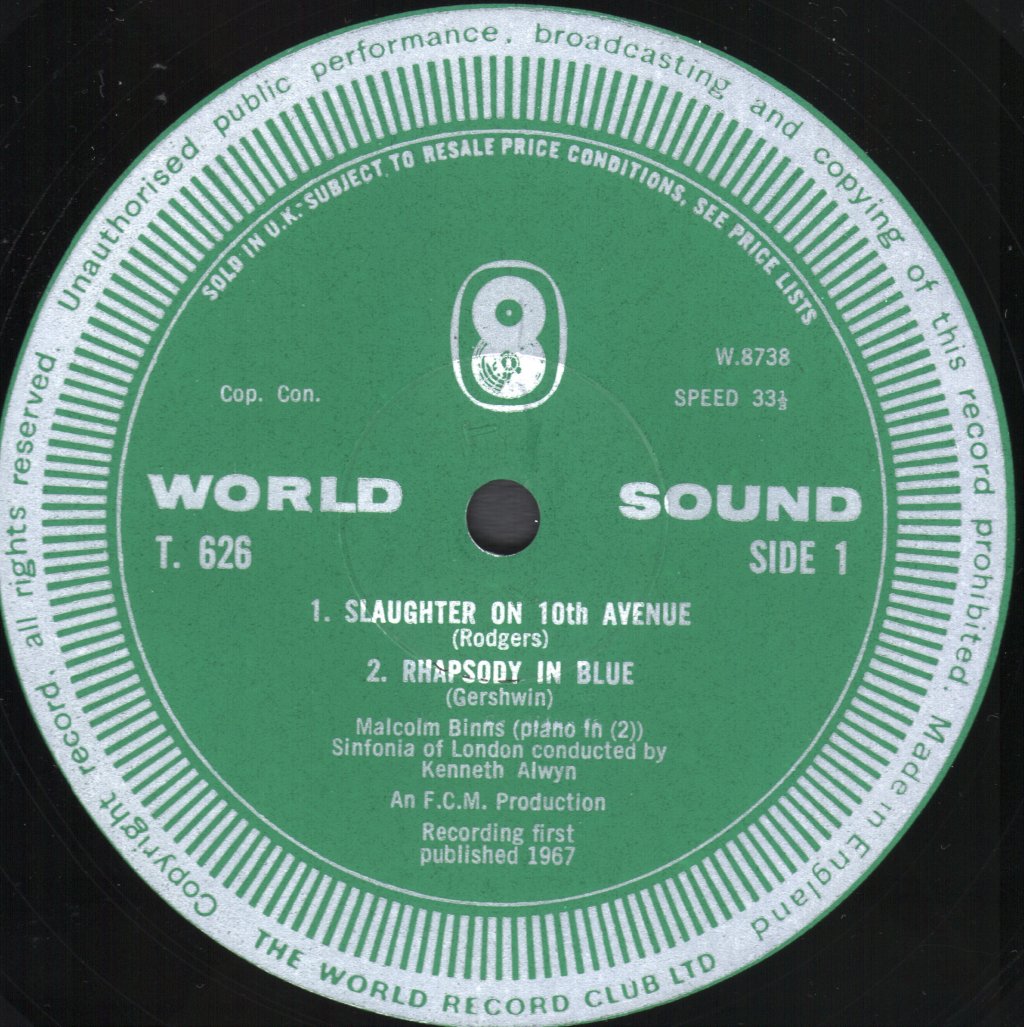Malcolm Binns And Sinfonia Of London - Slaughter On 10th Avenue - Lp