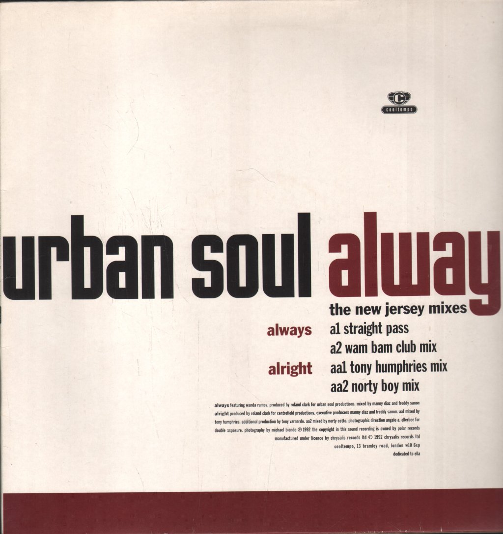 Urban Soul - Always (The New Jersey Mixes) - 12 Inch