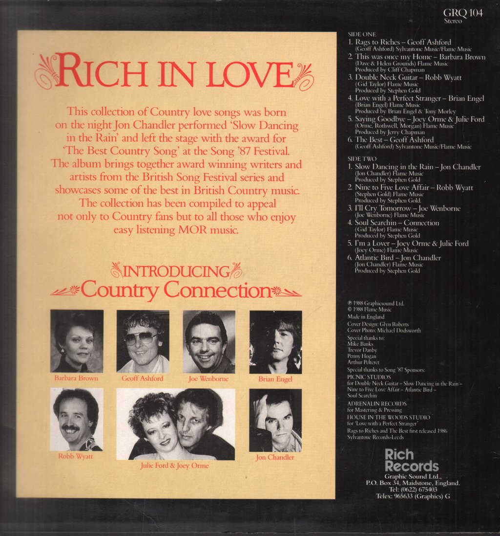 Country Connection - Rich In Love - Lp