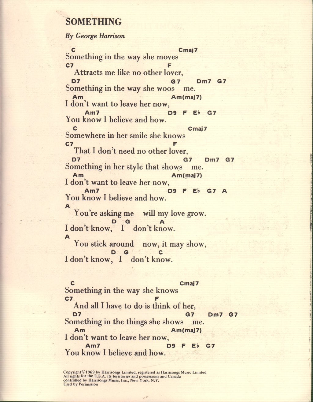 Beatles - Something - Sheet Music