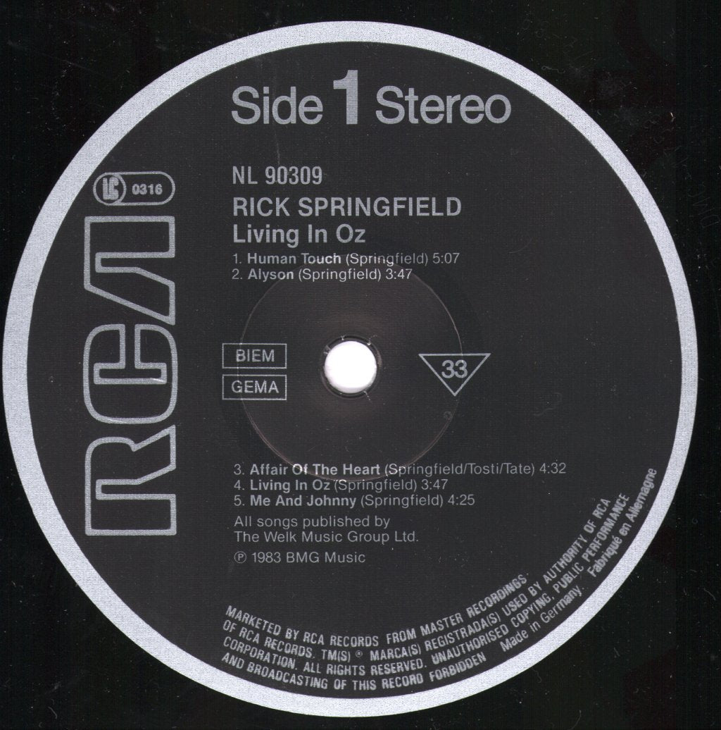 Rick Springfield - Living In Oz - Lp