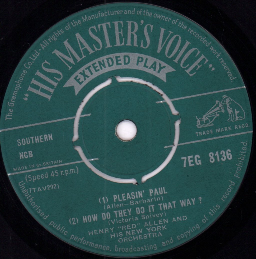 henry red allen and his new york orchestra - Number 2 - 7 Inch