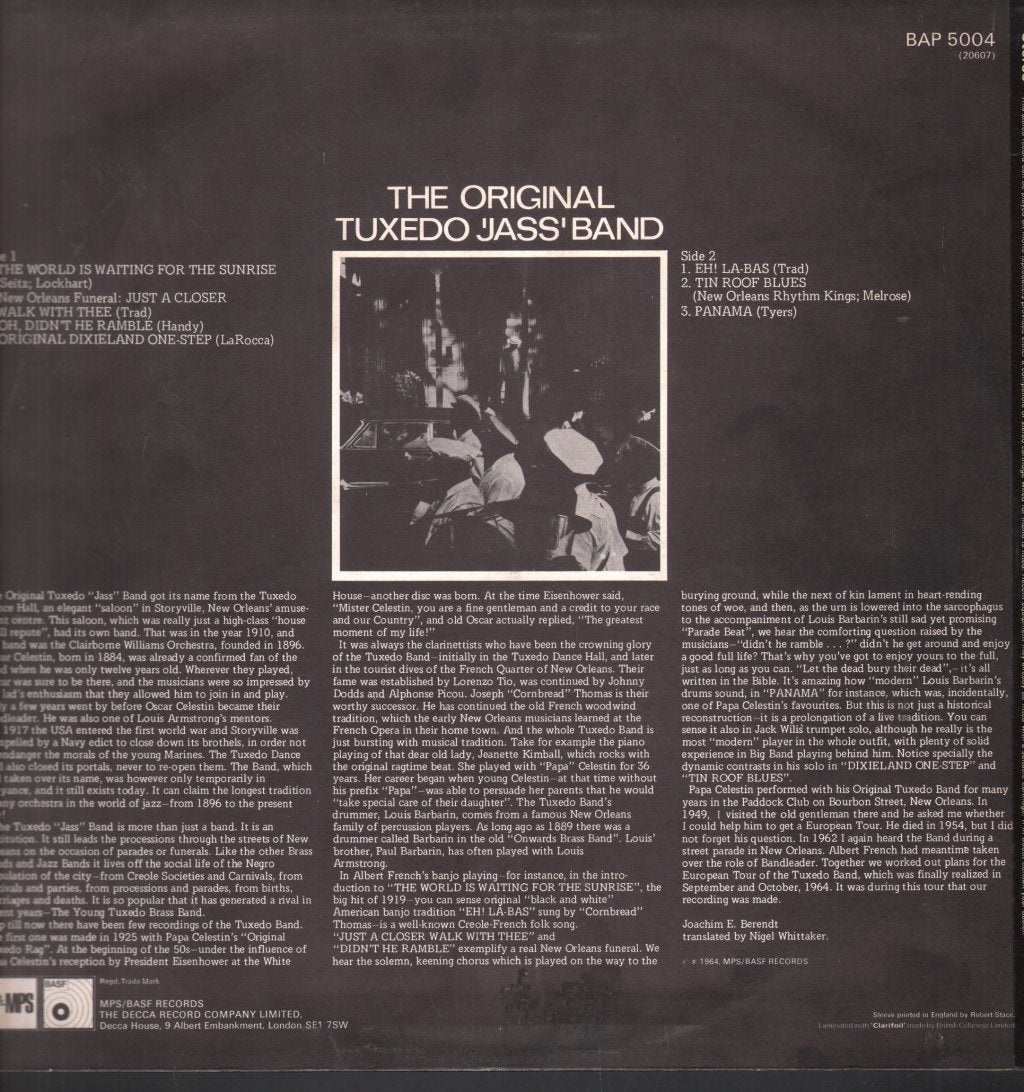Original Tuxedo Jazz Orchestra - World's Oldest Jazz Orchestra Founded In 1896 - Lp