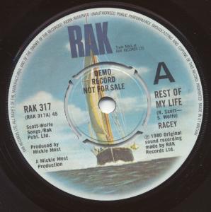Racey - Rest Of My Life - 7 Inch