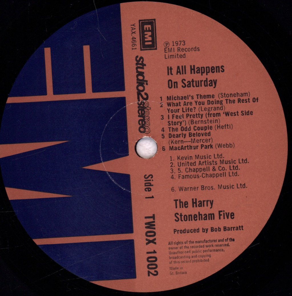 Harry Stoneham Five - It All Happens On Saturday - Lp