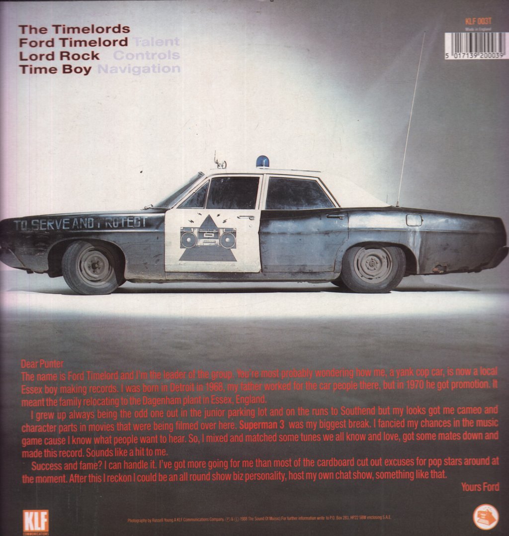 Timelords - Doctorin The Tardis - 12 Inch