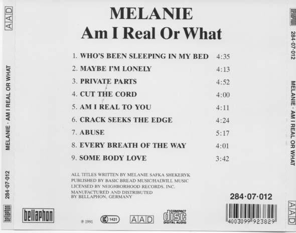 Melanie - Am I Real Or What - Cd