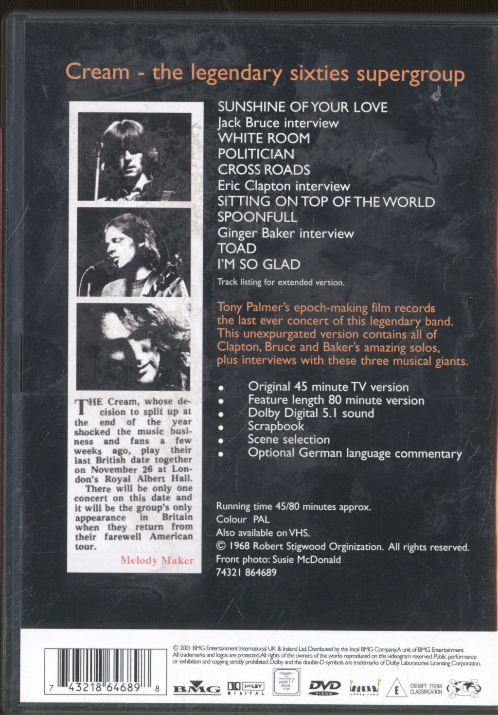 Cream - Farewell Concert Royal Albert Hall - Dvd