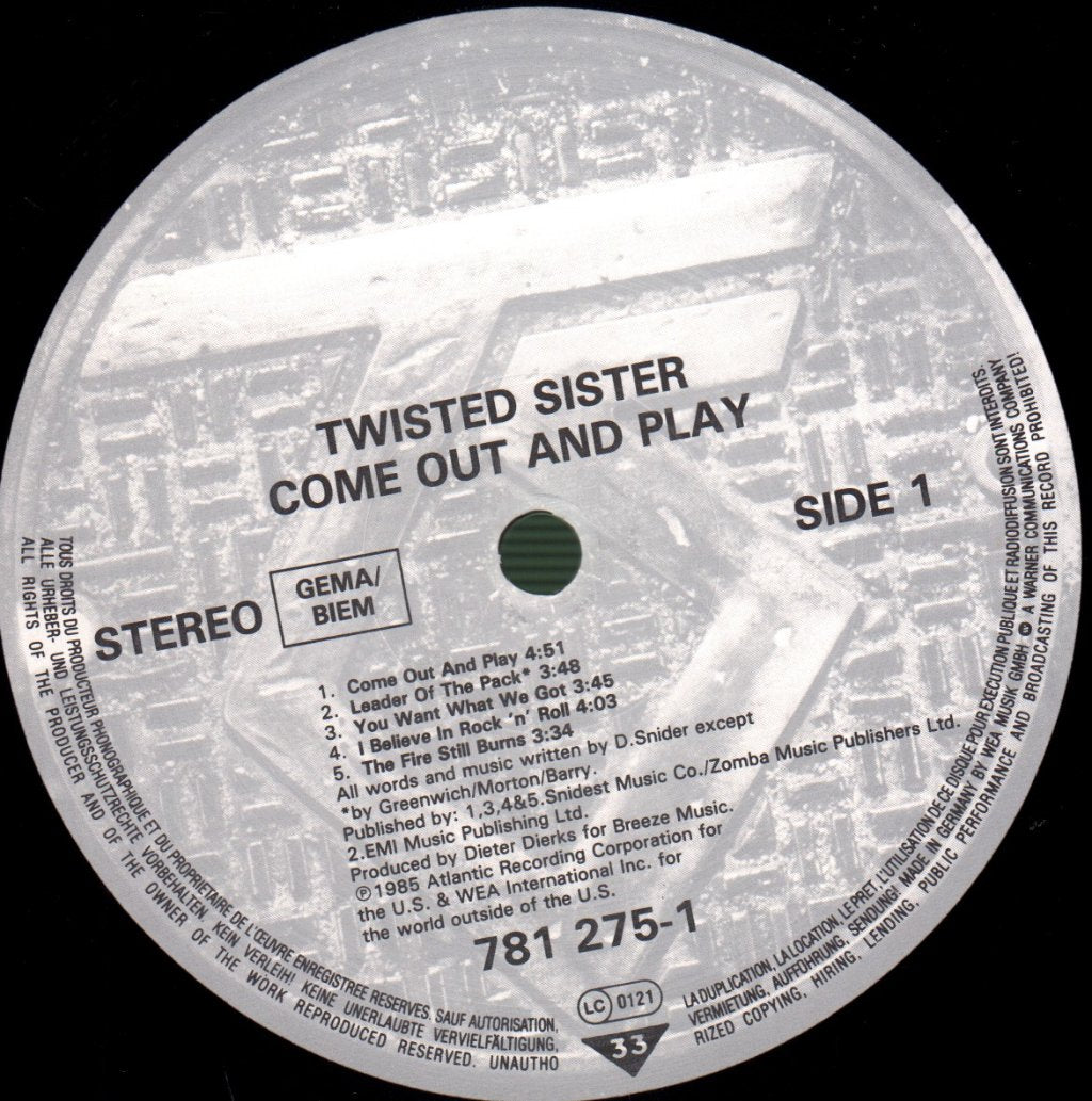 Twisted Sister - Come Out And Play - Lp
