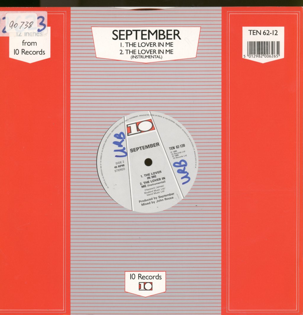 September (2) - Lover In Me (Extended Version) - 12 Inch