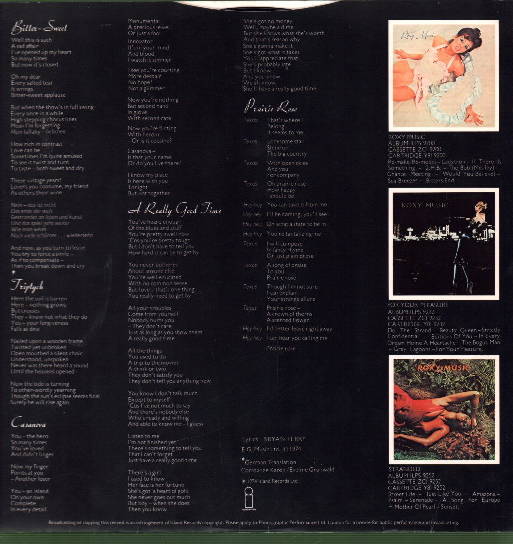 Roxy Music - Country Life - Lp
