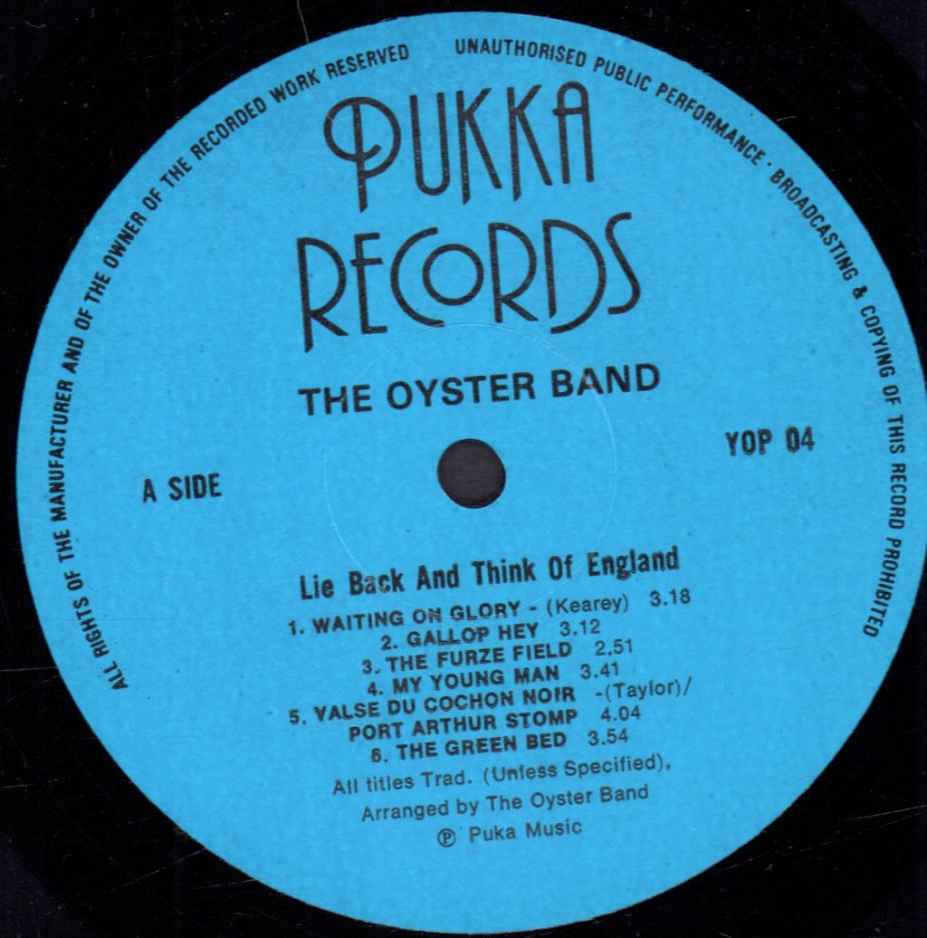 Oyster Band - Lie Back And Think Of England - Lp