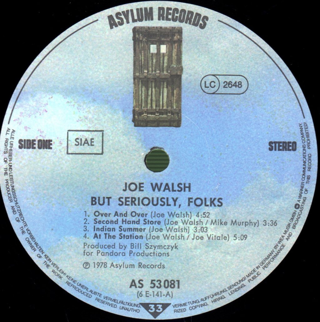 Joe Walsh - But Seriously, Folks... - Lp
