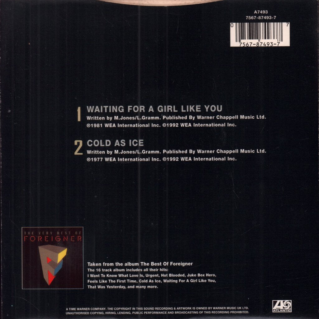 Foreigner - Waiting For A Girl Like You - 7 Inch