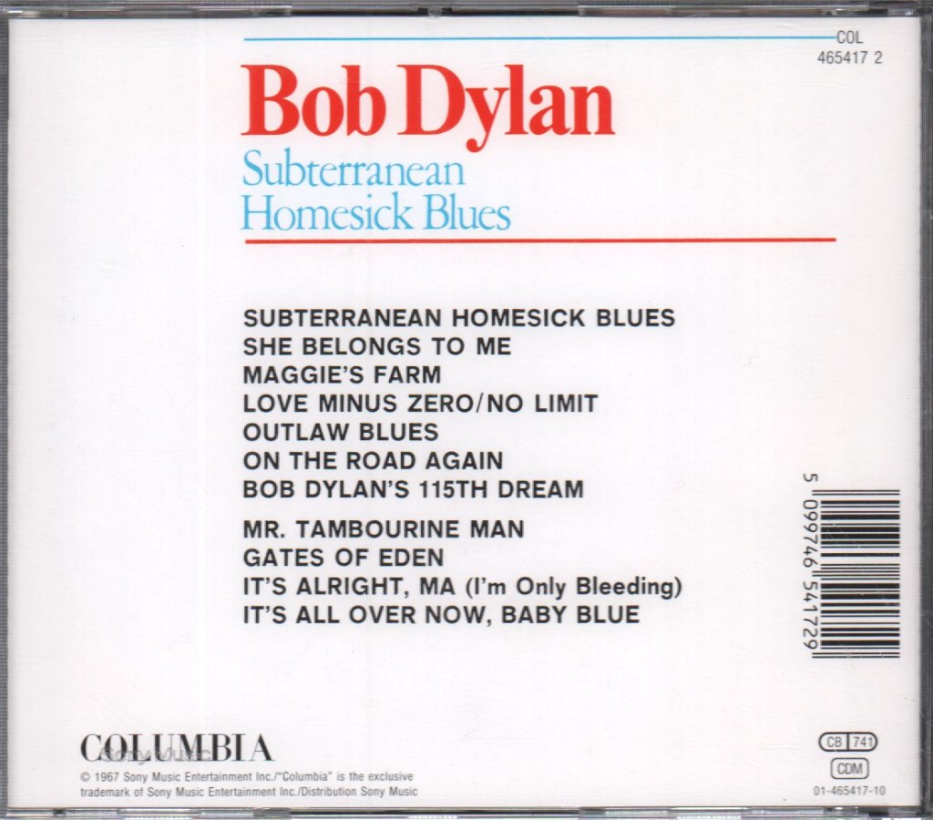 Bob Dylan - Subterranean Homesick Blues - Cd