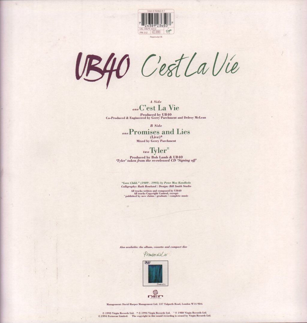 UB40 - C'est La Vie - 12 Inch