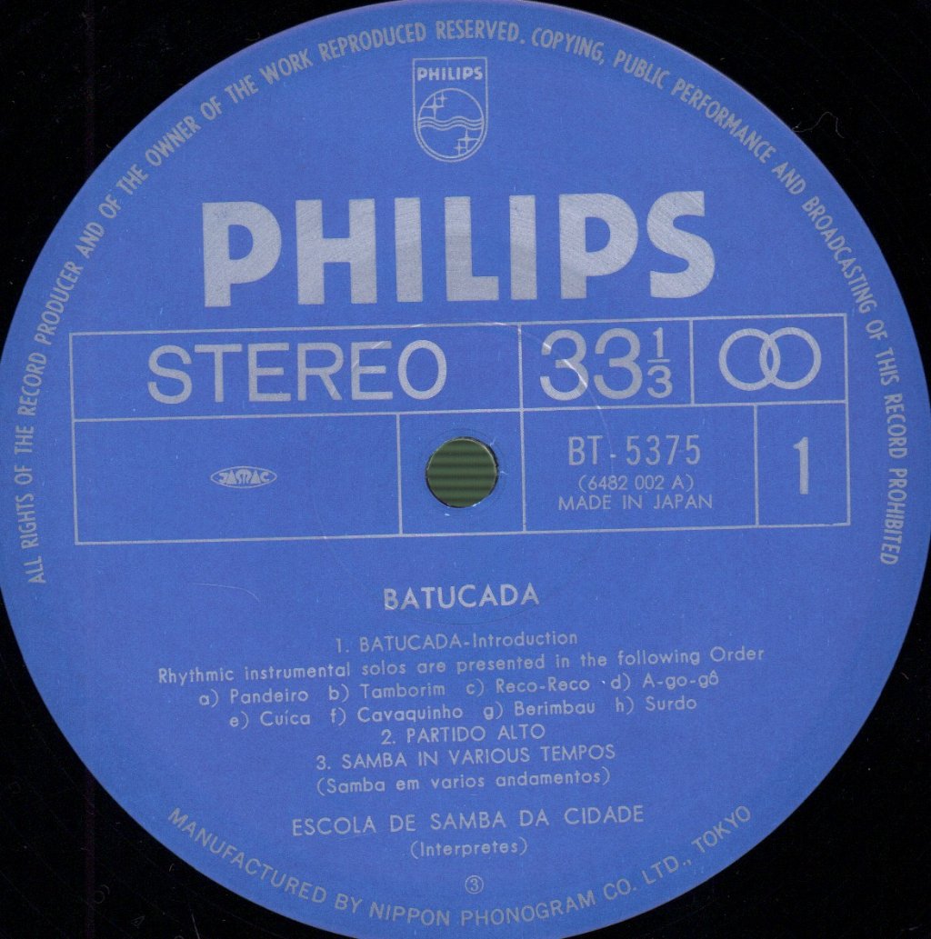 Escola De Samba Da Cidade - Batucada - Lp