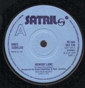 Vince Cadillac - Memory Lane - 7 Inch