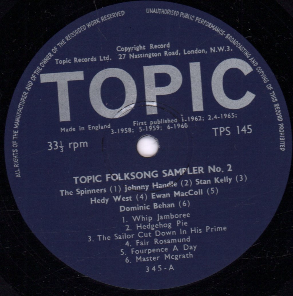 Topic Sampler No. 2 - Folk Songs - Lp