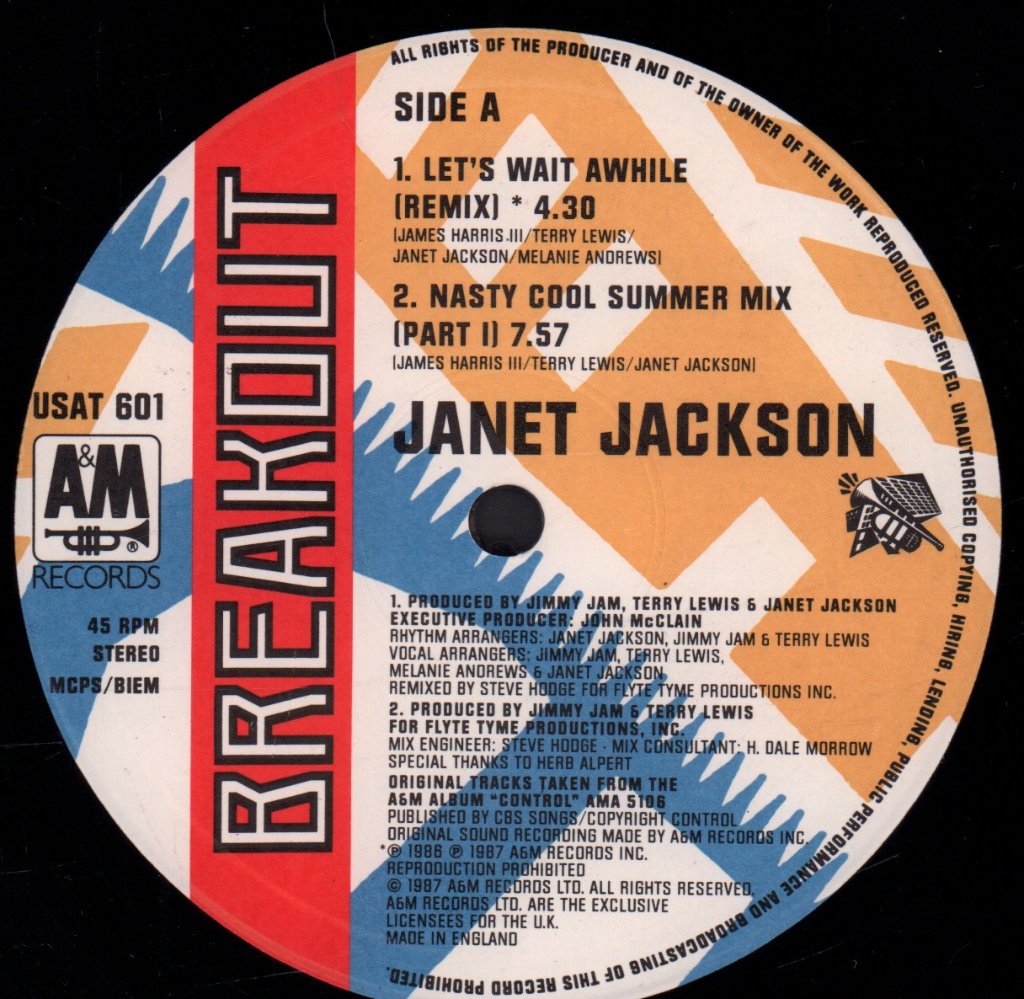 Janet Jackson - Let's Wait Awhile - 12 Inch