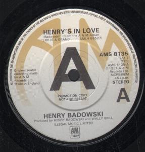 Henry Badowski - Henry's In Love - 7 Inch