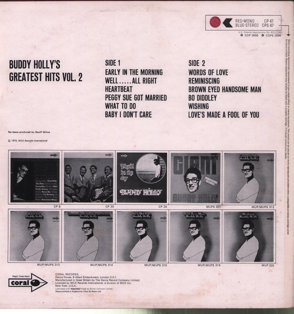 Buddy Holly - Greatest Hits Volume 2 - Lp