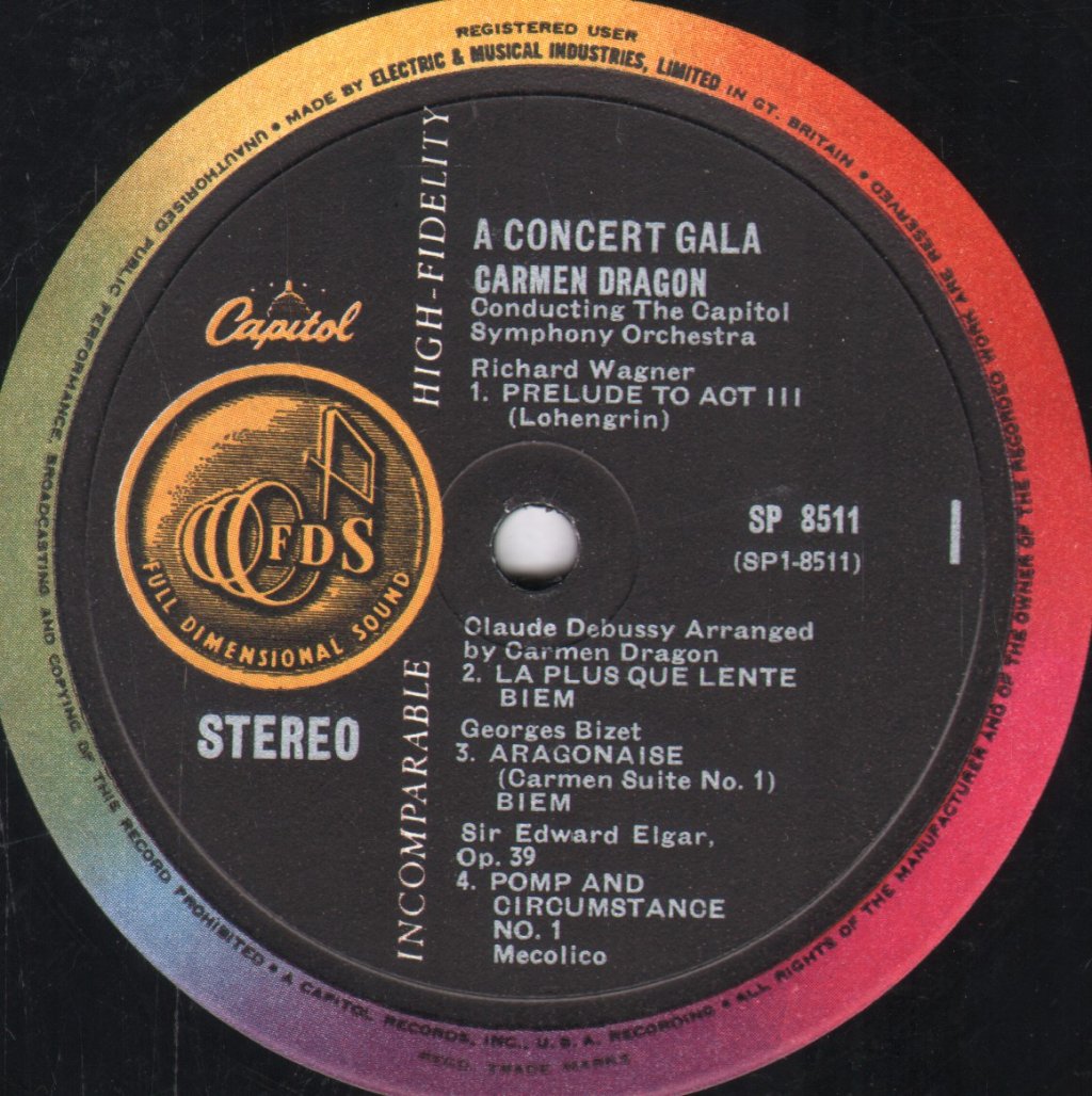Carmen Dragon / Capitol Symphony Orchestra - Carmen Dragon Conducts A Concert Gala - Lp