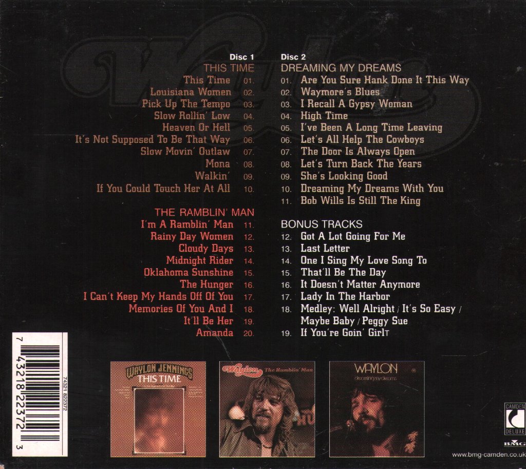 Waylon Jennings - This Time / The Ramblin' Man / Dreaming My Dreams - Double Cd