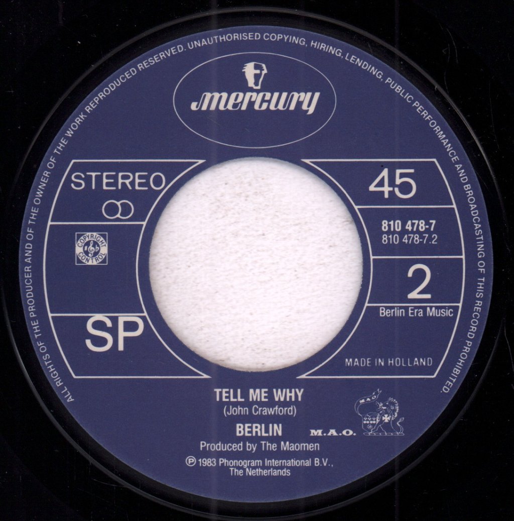 Berlin (Mid 80'S Group) - Sex - 7 Inch