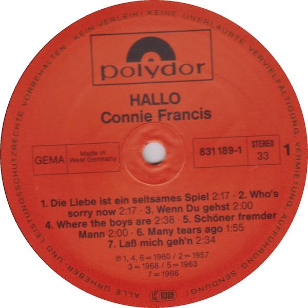 Connie Francis - Hallo! Connie Francis - Lp