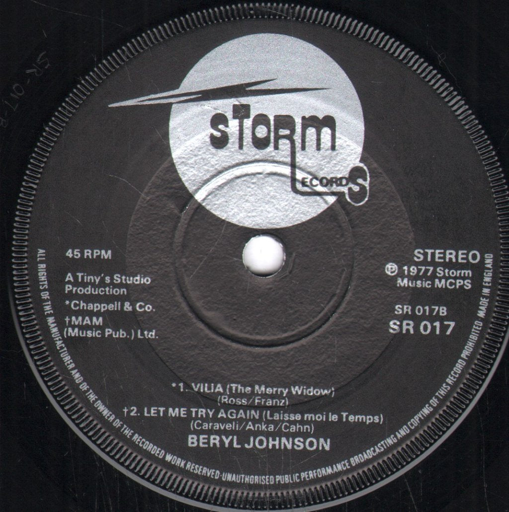 Beryl Johnson - Beryl Johnson Sings - 7 Inch