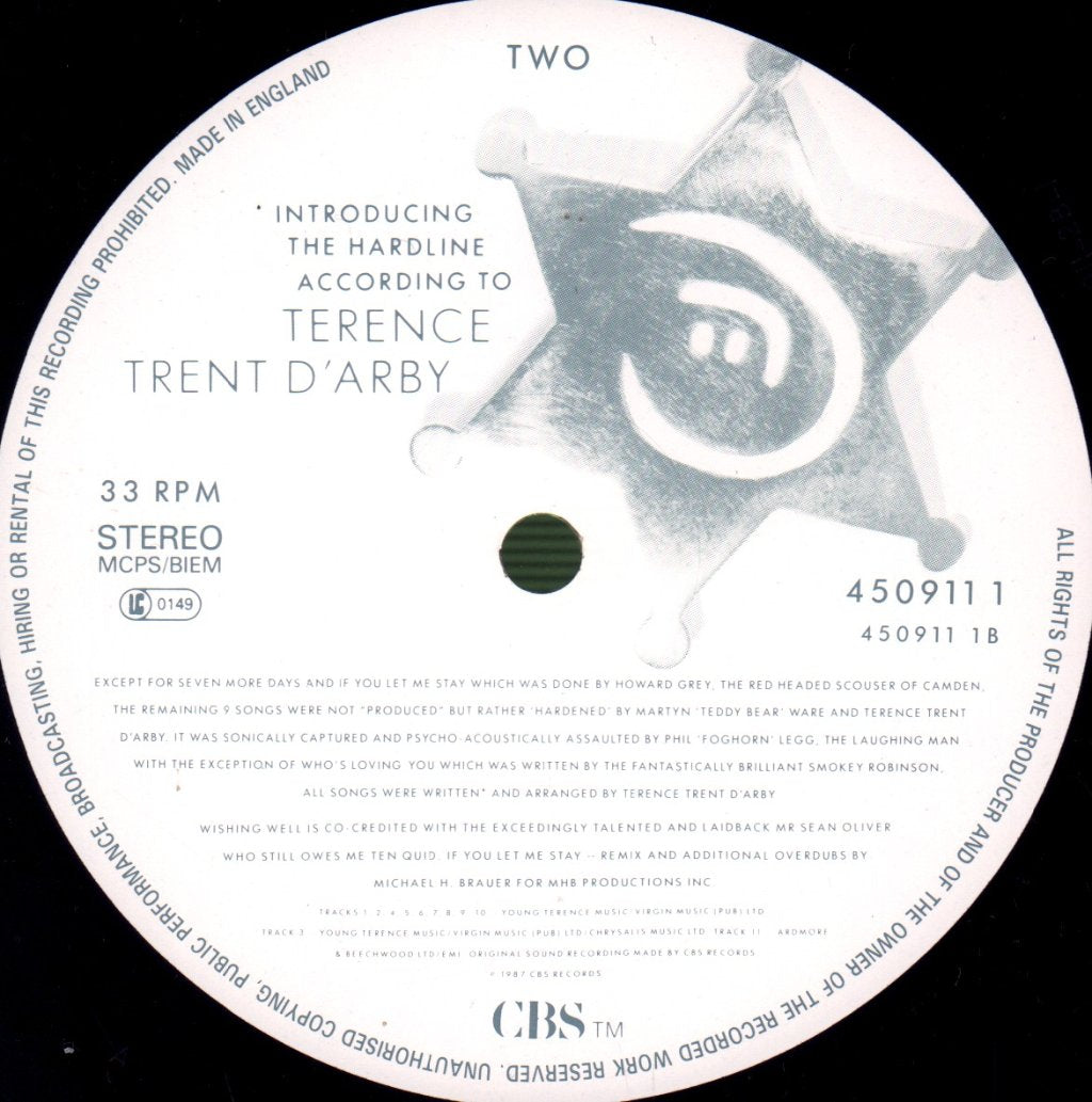 Terence Trent D'Arby - Introducing The Hardline According To - Lp
