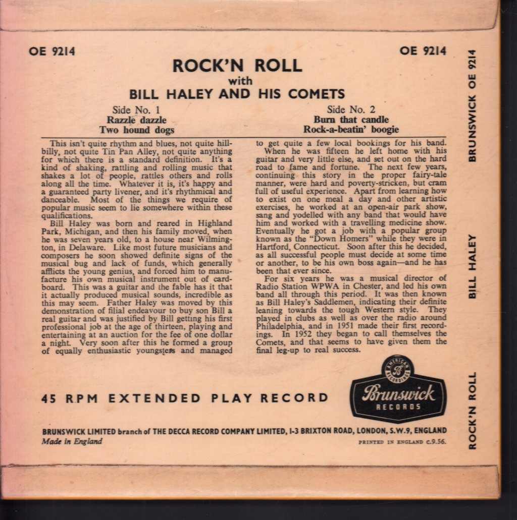Bill Haley And His Comets - Rock N Roll With - 7 Inch