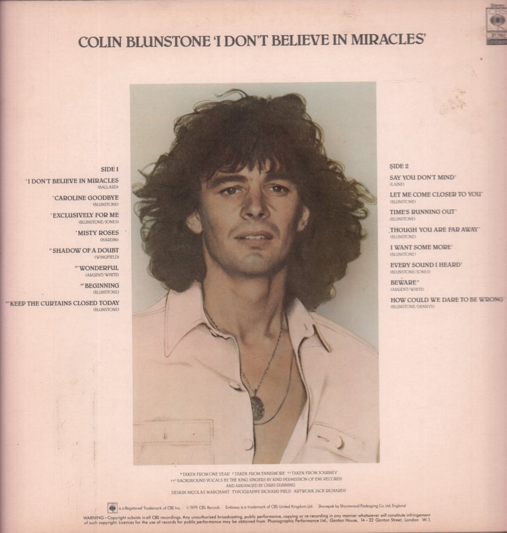 Colin Blunstone - I Don't Believe In Miracles - Lp