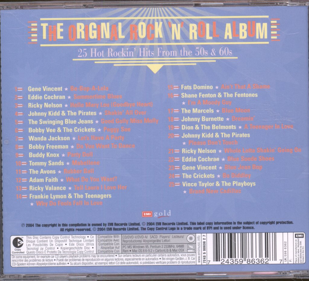 Various Artists - Original Rock 'N' Roll Album (25 Hot Rockin' Hits From The 50s & 60s) - Cd