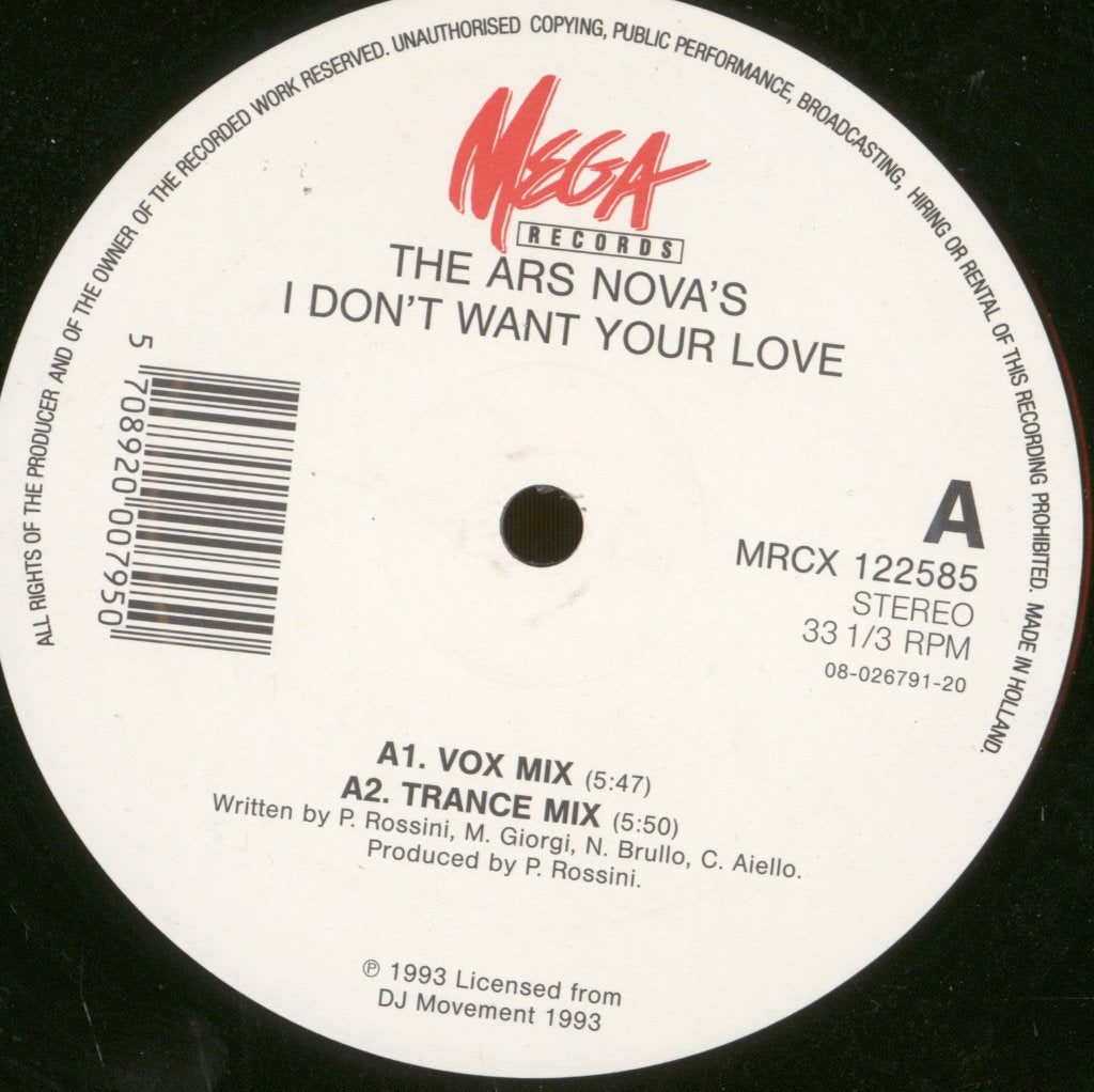 Ars Nova - I Dont Want Your Love - 12 Inch