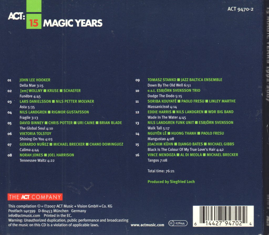Various Artists - ACT: 15 Magic Years 1992-2007 - Cd