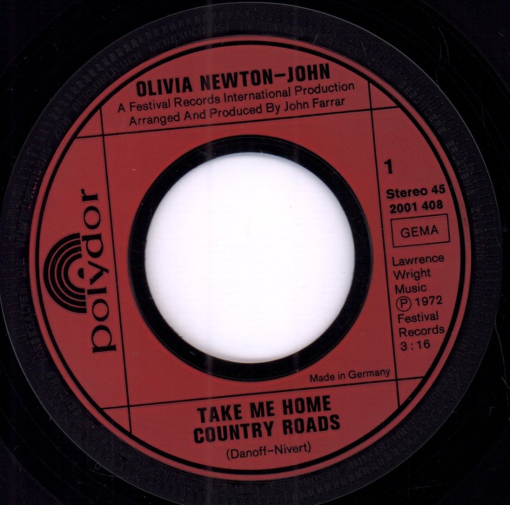 Olivia Newton John - Take Me Home Country Roads - 7 Inch