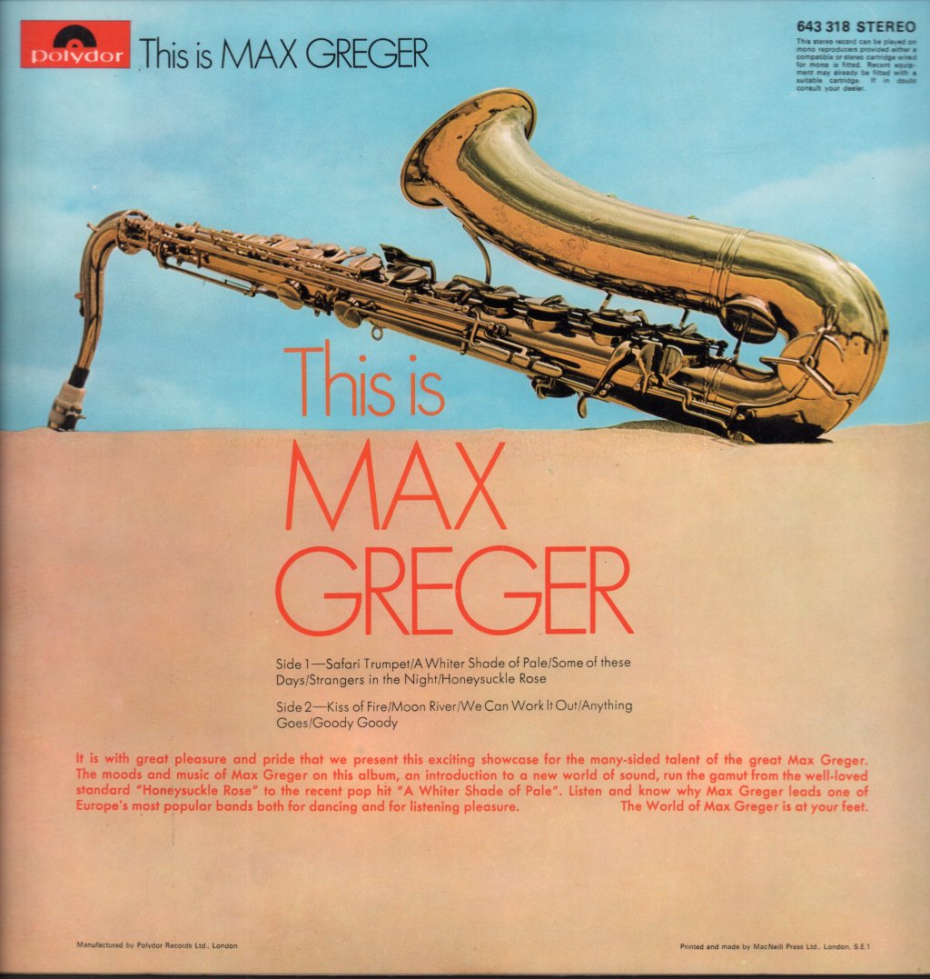 Max Greger - This Is - Lp