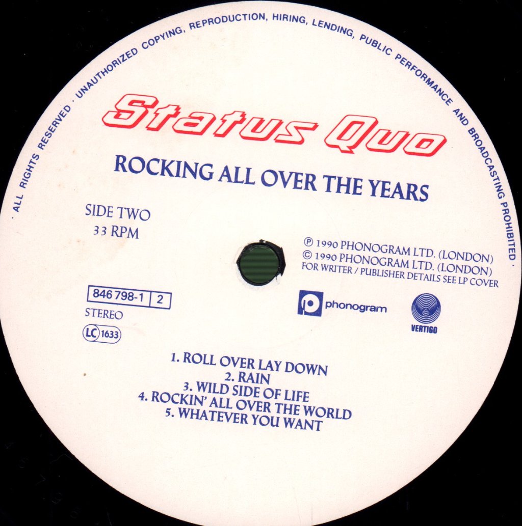 Status Quo - Rocking All Over The Years - Double Lp