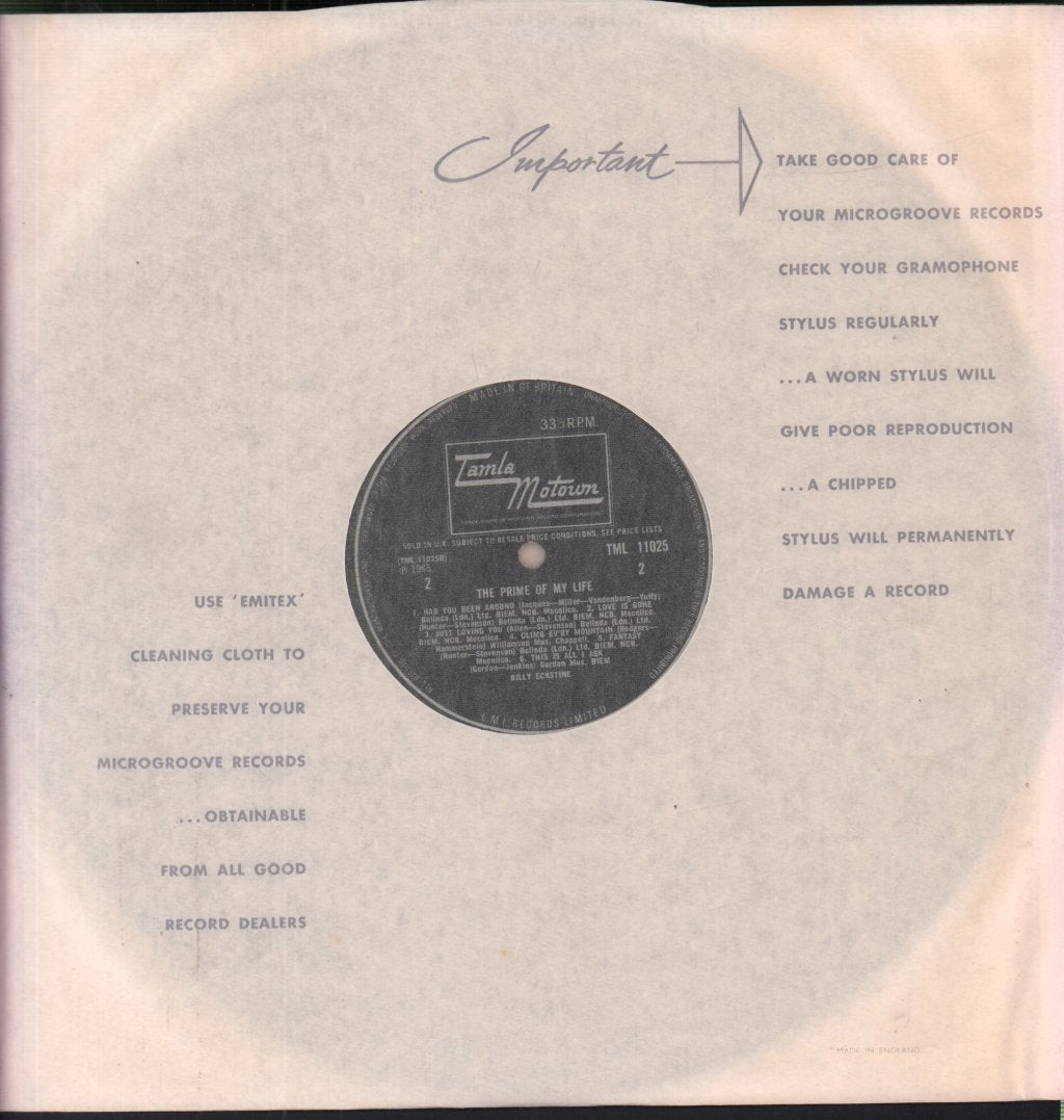 Billy Eckstine - Prime Of My Life - Lp