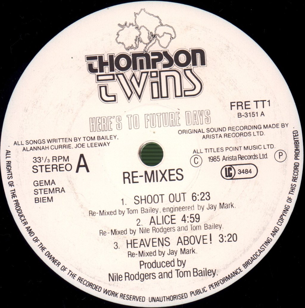 Thompson Twins - Here's To Future Days - Double Lp