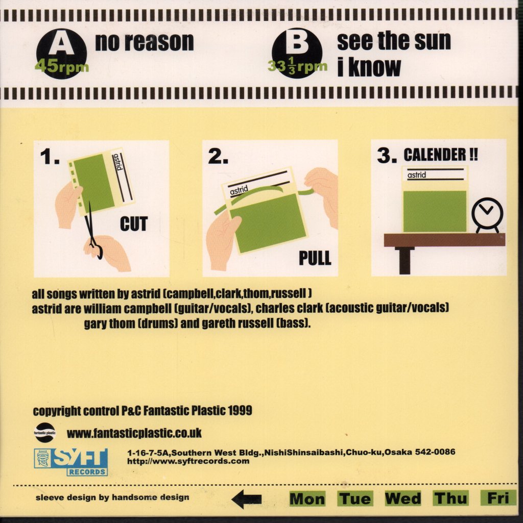 Astrid (Scottish Indie Group) - No Reason - 7 Inch