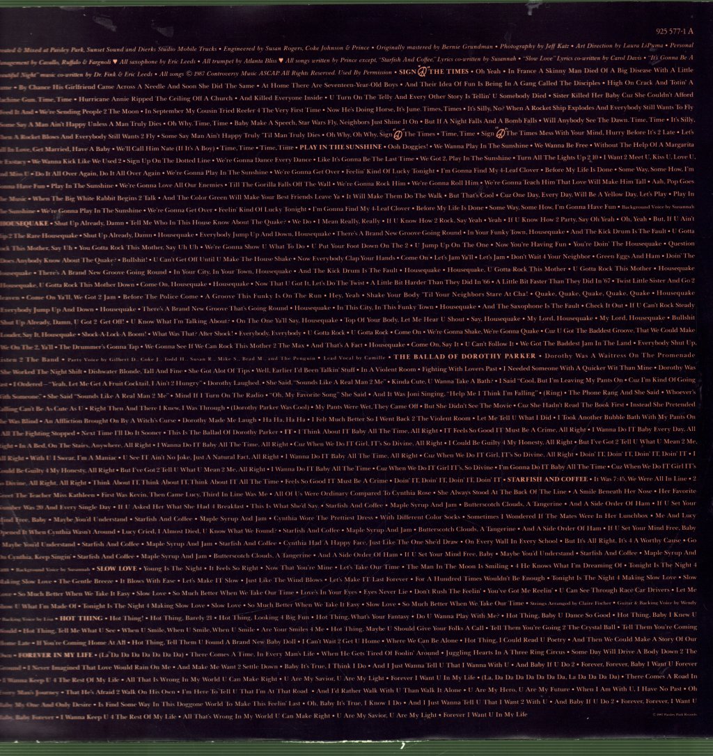 Prince - Sign "O" The Times - Double Lp